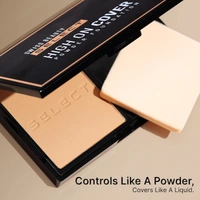 Swiss Beauty Select High On Cover Powder Foundation 5.5g | Shade 02 Light Natural | Waterproof, Oil Control | 16-Hour Long Wear | With Sponge