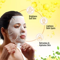 Swiss Beauty Skin Brightening Sheet Mask 20ml | With Lemon & Vitamin C | Brightens dull skin | Lightens Dark spots | Refreshing & Hydration Skin | Serum - infused Sheet mask | Even Skin Tone & Boost Glow | 20ml