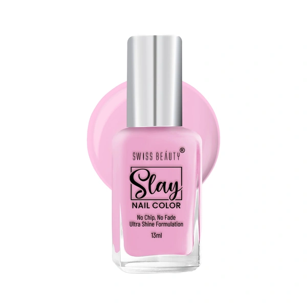 Swiss Beauty Slay Nail Colour 13ml | Dreamy Pink 03 | Ultra Shine Formulation