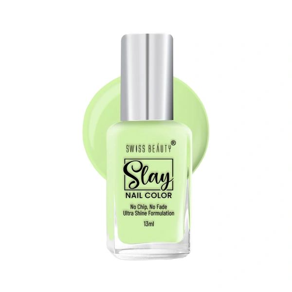 Swiss Beauty Slay Nail Colour 13ml | Green Crush 44 | Ultra Shine Formulation