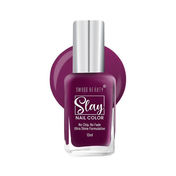 Swiss Beauty Slay Nail Colour 13ml | Shine Wine 53 | Ultra Shine Formulation