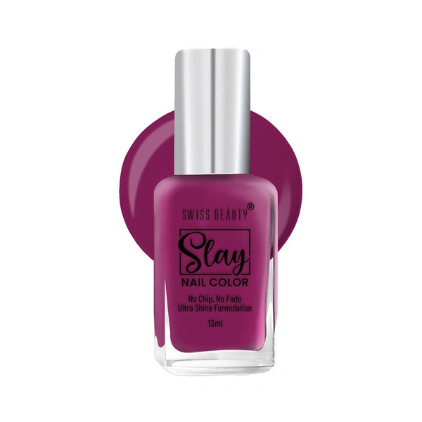 Swiss Beauty Slay Nail Colour 13ml | Violet 70 | Ultra Shine Formulation