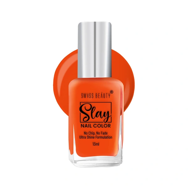 Swiss Beauty Slay Nail Colour 13ml | Flame Red 74 | Ultra Shine Formulation