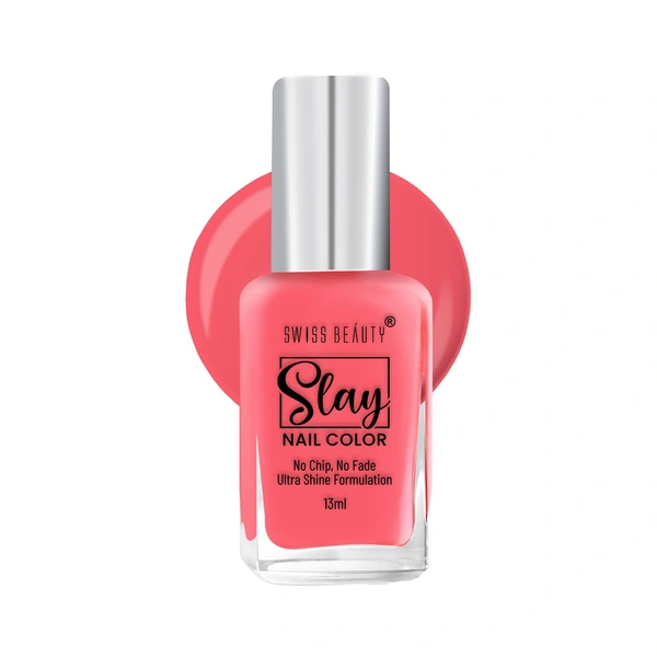 Swiss Beauty Slay Nail Colour 13ml | Princess Pink 75 | Ultra Shine Formulation