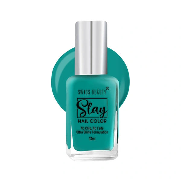 Swiss Beauty Slay Nail Colour 13ml | Sea Deep Blue 78 | Ultra Shine Formulation