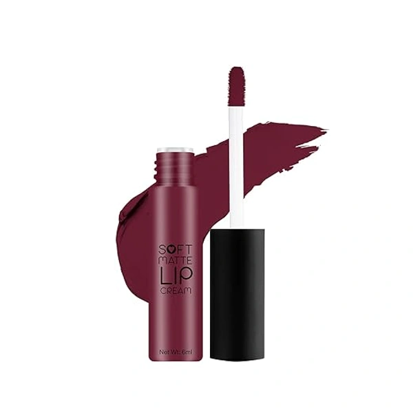 Swiss Beauty Soft Matte Lip Cream 6ml | Wine Red 25 | Soft Matte Finish