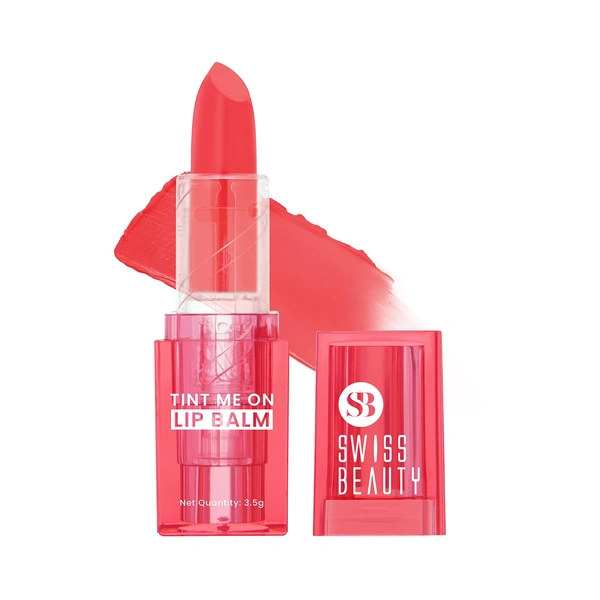 Swiss Beauty Tint Me On Lip Balm Cupcake Pink - 3.5gm | Moisturizes lips | Hydrating & Tinted Lip Balm | Lightweight Texture | Soft, Smooth Lips | Not - Sticky.