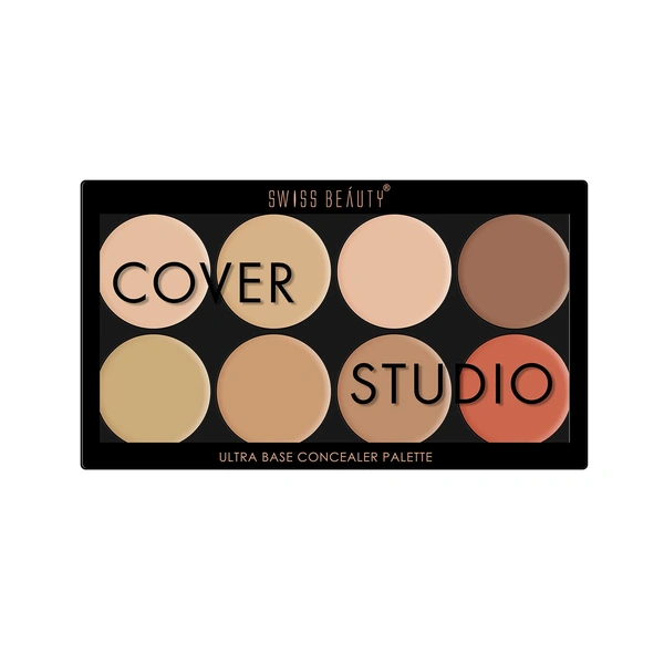 Swiss Beauty Ultra Base Concealer Palette Shade 01| Multi-Use Full Coverage Concealer, Contour & Corrector | Lightweight, Blendable Formula for Flawless, Even-Toned Makeup