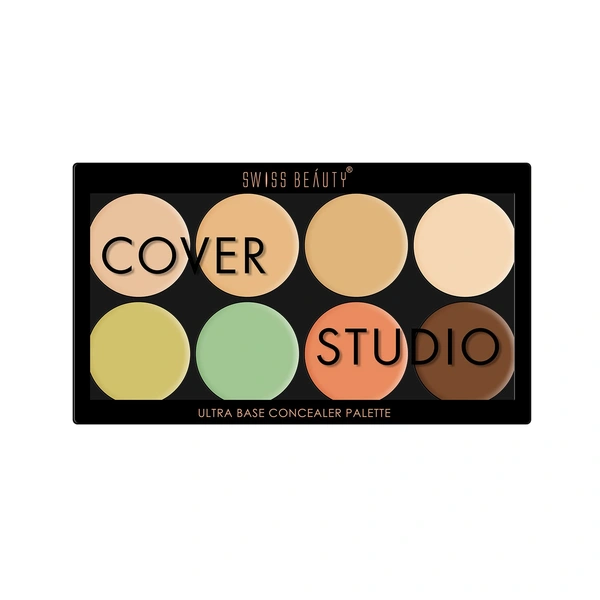 Swiss Beauty Ultra Base Concealer Palette Shade 03| Multi-Use Full Coverage Concealer, Contour & Corrector | Lightweight, Blendable Formula for Flawless, Even-Toned Makeup