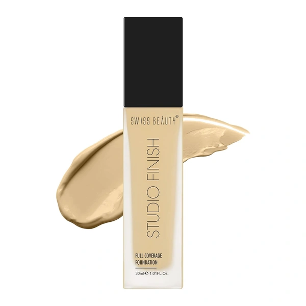 Swiss Beauty Water Proof Studio Finish Full Coverage Foundation Warm
Nude 30ml | Full coverage, Long-lasting & Lightweight Foundation for Professional look Makeup