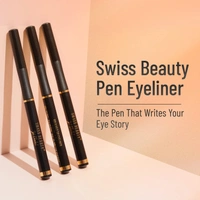 Swiss Beauty Waterproof Bold Felt Tip Pen Eyeliner | Bold, Smudge-Proof Lashes | Quick Drying | Long Lasting | Intense & Precise | For Daily Use | Black, 1.2ml