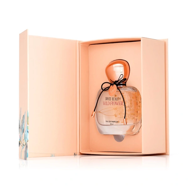 Swiss Beauty Wild Flower Eau De Parfum 50ml| Long-Lasting Fragrance | Perfect for Gifting | Everyday Wear Perfume | Mandarin Top Note | Peony & Rose Heart | Musk Base