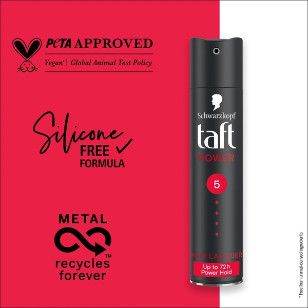 Schwarzkopf Taft Hair Spray 250ml |Touch Mega Strong 5 Hairspray | Ultimate Hold & Soft Finish | Up to 72-Hour Radiant Shine