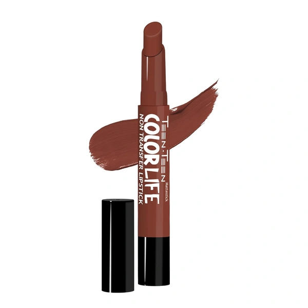Teen Teen Color Life Nontransferable lipstick 2gm with M23 Apricot Shade| Matte Crayon Finish | Long lasting & waterproof | Keep Hydrating & Moisturizing