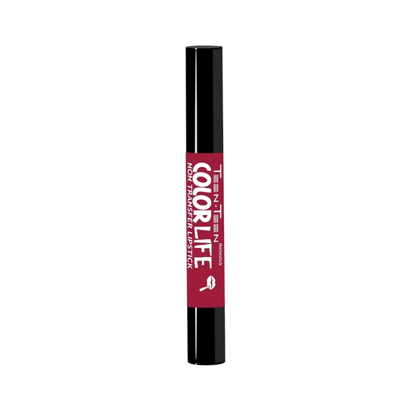 Teen Teen Color Life Nontransferable lipstick 2gm with M21 Red Wine Shade | Matte Crayon Finish | Long lasting & waterproof | Keep Hydrating & Moisturizing