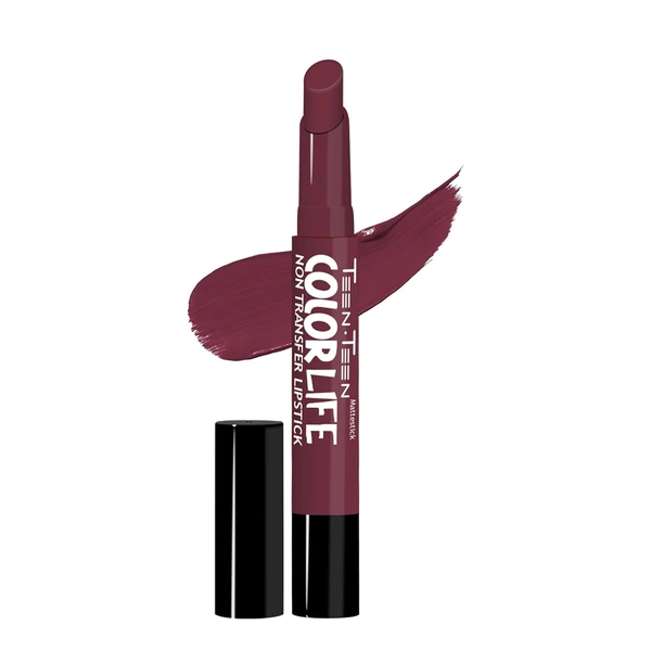 Teen Teen Color Life Nontransferable lipstick 2gm with M01 Mulled wine Shade | Matte Crayon Finish | Long lasting & waterproof | Keep Hydrating & Moisturizing