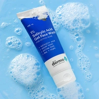 Derma Co The Derma Co 1% Salicylic Acid Gel Face Wash | For Active Acne | With Salicylic Acid & Witch Hazel | Acne-Fighting Cleanser | Prevent Breakouts & Unclog Pores | for Oily Skin | 100ml