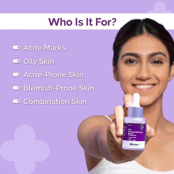 Derma Co The Derma Co 10% Niacinamide Face Serum 30ml | Fades Acne Marks & Dark Spots | Minimizes Pores & Enhances Skin Barrier | Lightweight & Non-Greasy | Toxin-Free | Daily Use Serum | Skin Brightening | for All Skin Types