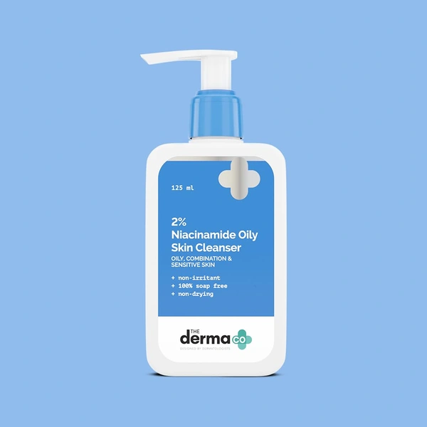 Derma Co The Derma Co 2% Niacinamide Oily Skin Cleanser 125ml | for Sensitive, Oily & Combination Skin | Non-Irritant | 100% Soap-Free | Non-Drying | Acne-Prone Skin | Oil Control | Pore Minimizing & Hydration