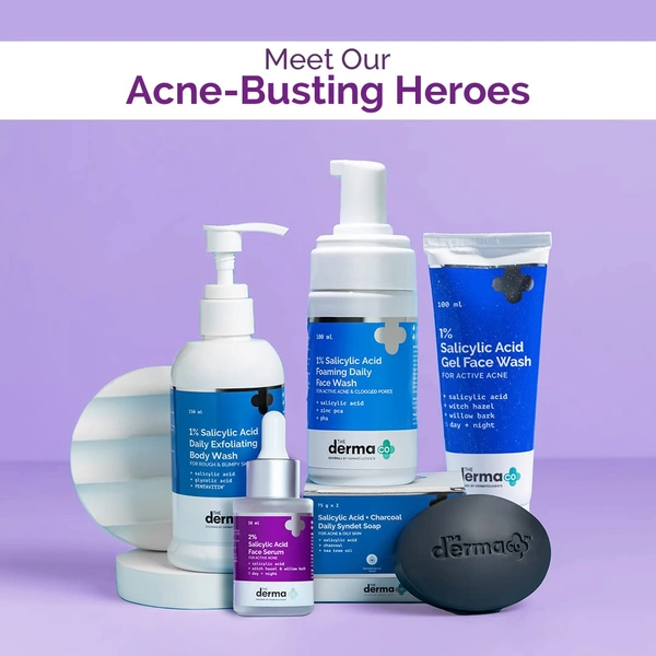 Derma Co The Derma Co 2% Salicylic Acid Face Serum | For Active Acne | Witch Hazel & Willow Bark | Prevents Skin Damage | Serum for Oily Skin | Lightweight Texture | Acne - Fighting Serum | 30ml