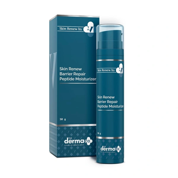 Derma Co The Derma Co Dr. V Skin Renew Peptide Moisturizer 50g | Repairs Skin Barrier & Deeply Moisturizes | Youthful Glow | Non-Sticky & Fast Absorbing | Reduces Wrinkles | Lightweight | Deep Hydration | Improves Skin Texture