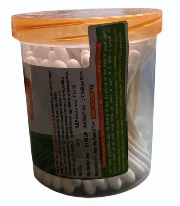 Tulips Bamboo Cotton Ear Buds 200 Stems | Eco-Friendly & Biodegradable | Soft, Safe & Hygienic | 100% Pure Cotton Tips | Perfect for Daily Use | Sustainable & Gentle Care