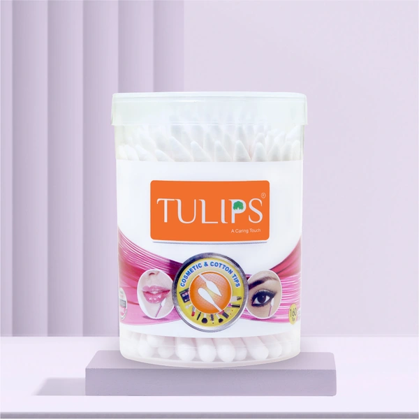 Tulips Cosmetic Cotton Buds 80 Sticks 160 Tips | Soft, Gentle & Hygienic | Perfect for Makeup & Skincare | 100% Pure Cotton | Safe for Daily Use