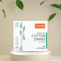 Tulips Cotton Ear Buds Multicolor 100 Sticks (200 Tips) Pack of 4 | Soft, Safe & Hygienic | 100% Pure Cotton | Ideal for Daily Care & Grooming | With White Paper | Eco-Friendly & Convenient