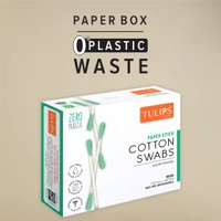 Tulips Cotton Ear Buds Multicolor 100 Sticks (200 Tips) | Soft, Safe & Hygienic | 100% Pure Cotton | Ideal for Daily Care & Grooming | With White Paper | Eco-Friendly & Convenient