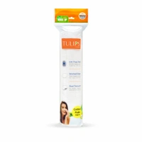 Tulips Facial Cotton Pads 100pc in Ziplock Bag | 100% Pure Soft Cotton | Perfect for Makeup Application & Removal | Safe for Sensitive Skin