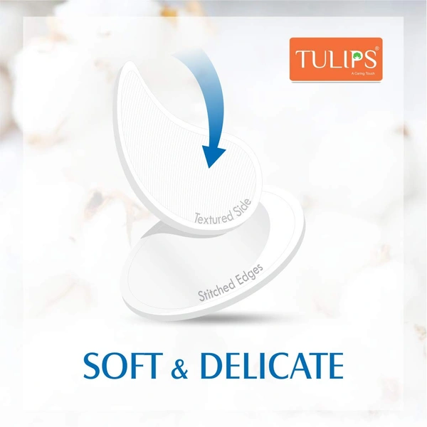 Tulips Facial Cotton Pads 100pc in Ziplock Bag | 100% Pure Soft Cotton | Perfect for Makeup Application & Removal | Safe for Sensitive Skin