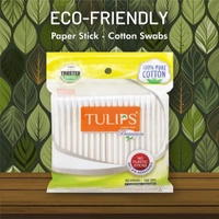 Tulips Premium Cotton Ear Buds 80 Stems / 160 Tips, 4 set| Soft, Hypoallergenic & Gentle for Everyday Use | Ideal for Cleaning & Personal Care