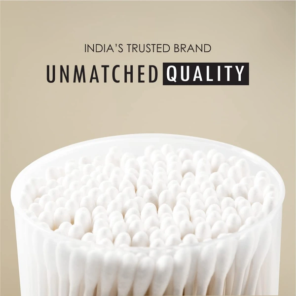 Tulips Premium Cotton Paper Swabs 100 Stems (200 Tips ) x 4 Set | 100% Pure & Soft Cotton | Biodegradable & Multi Purpose | Gentle & Eco-Friendly