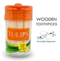 Tulips Premium Wooden Toothpicks 250 | High-Quality | Biodegradable | Safe for Daily Use | Ideal for Oral Hygiene & Kitchen Use