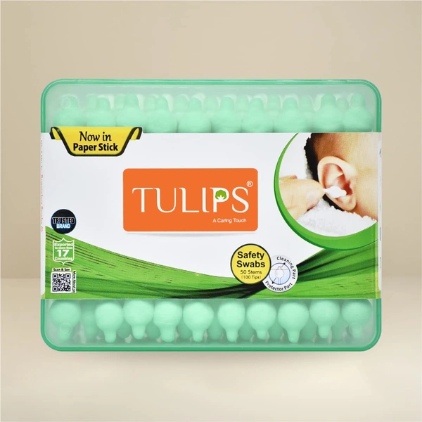 Tulips Safety Baby Cotton Ear Buds | Swabs 50 Tems | 100 Tips | Eardrum Protection
