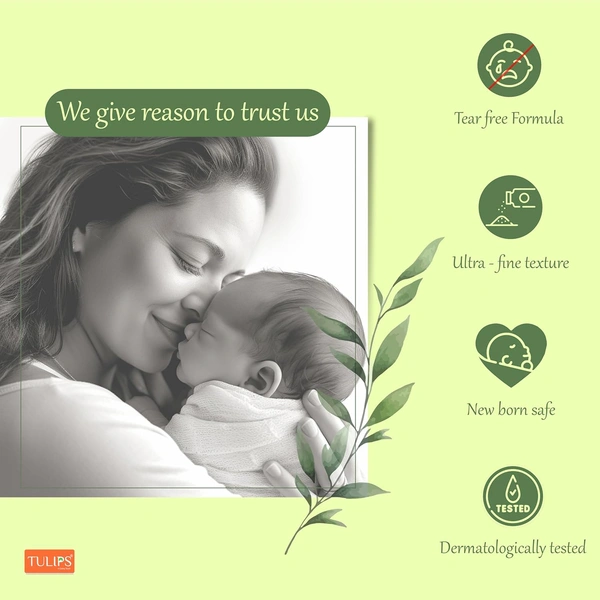 Tulips Ultra Fine Baby Powder 200g | Soft & Gentle for Baby Delicate Skin