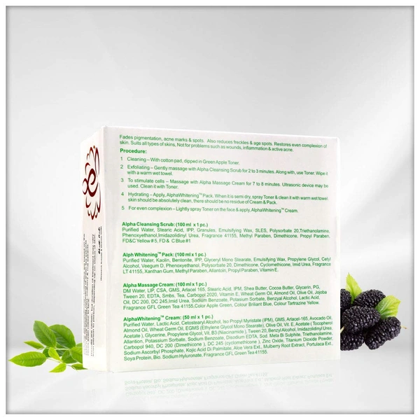 Vedic Line Alpha Whitening Skin Care Facial Kit | Brightening & Pigmentation Control Facial | Glowing And Smooth Skin | Anti-Aging Skin | 350ml