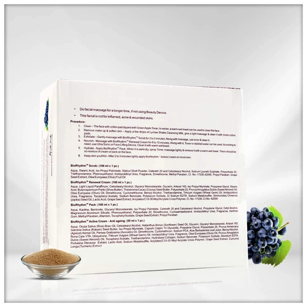 Vedic Line Bio Rhythm Anti-Aging Facial Kit 350ml ' Glowing, Brightening, and Deep Cleansing Suitable for All Type Skin