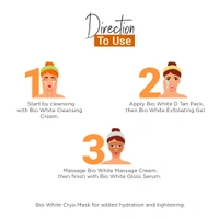 Vedic Line Bio White Brightening & Tightening Facial Kit | Skin Brightening & Anti-Aging Facial | Soft Skin With Natural Ingredients | (Cleansing Cream, Pack, Gel, Massage Cream, Serum, Cryo Mask), 400ml