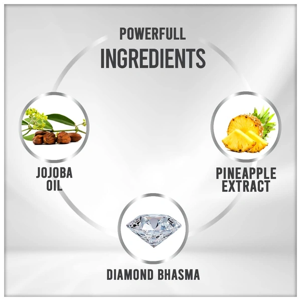 Vedic Line Diamond Tejas Facial Kit 600ml Skin Glowing Facial Kit, With Jojoba Oil, Diamond Bhasma and Vitamin B3 For Natural Glowing Face