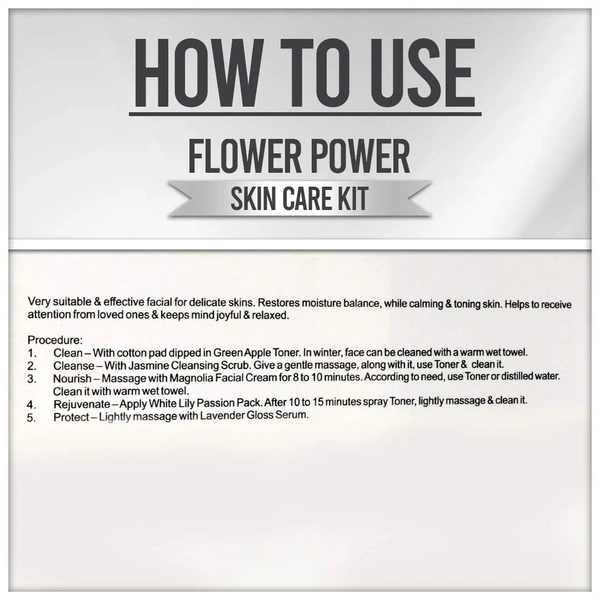 Vedic Line Flower Power Facial Kit 400ml, With Lavender Jasmine For Tightens the skin texture & Reduces age spots.