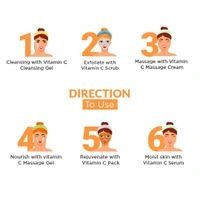 Vedic Line Vitamin C Facial Kit - 6 Pcs 50ml | Reduce Tan , dark Spots & Pigmentation | For Natural Glowing Skin | Keeps Youthful Skin | For All Skin Types