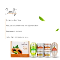 Vedic Line Vedicline Papaya & Lime Facial Kit 640ml | Brightening & Revitalizing Effects | Natural Ingredients | Reduce Tan | Spa-Like Experience | For All Skin Types