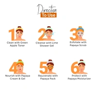 Vedic Line Vedicline Papaya & Lime Facial Kit 640ml | Brightening & Revitalizing Effects | Natural Ingredients | Reduce Tan | Spa-Like Experience | For All Skin Types