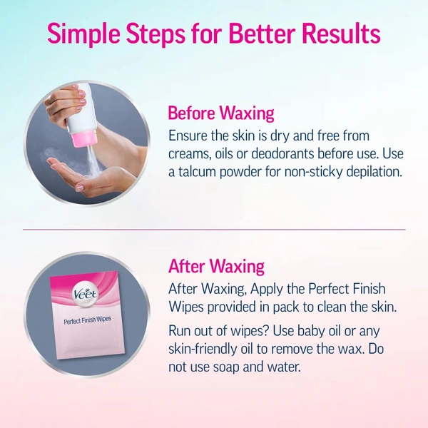 Veet Professional Waxing Strips Kit - 1 Pack for Normal Skin | Gel Wax Hair Removal for Women | 20 Strips, Up to 28 Days Smoothness, No Heater Required