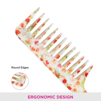 Vega VEGA Bloomy Shampoo Hair Comb DC-1268H | Smooth & Flexible Wide Teeth for Wet Hair | Tangle-Free Styling & Even Distribution of Conditioners or Masks