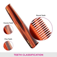 Vega HMC 09D Tortoise Shell Graduated Dressing Handmade Hair Comb | India's No.1 Hair Comb | Anti-Static | Reduces Breakage | Gentle Scalp Massage | Unisex & Durable