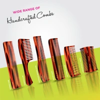 Vega HMC 09D Tortoise Shell Graduated Dressing Handmade Hair Comb | India's No.1 Hair Comb | Anti-Static | Reduces Breakage | Gentle Scalp Massage | Unisex & Durable