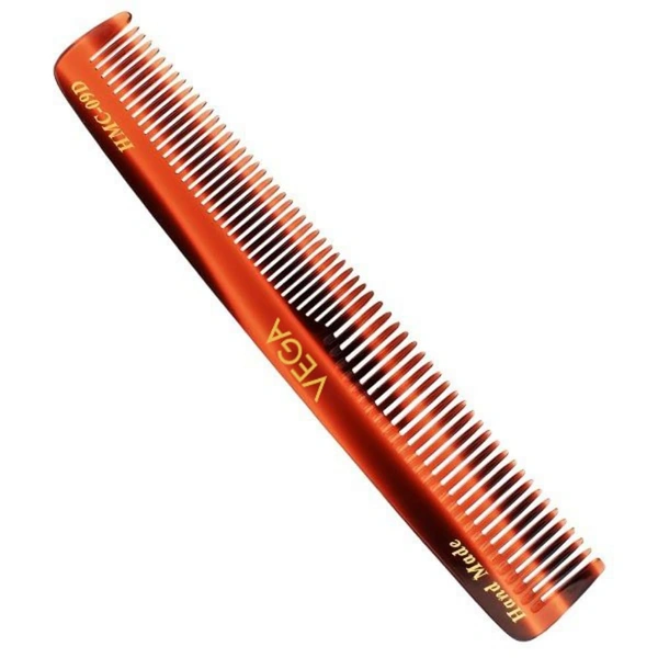 Vega HMC 09D Tortoise Shell Graduated Dressing Handmade Hair Comb | India's No.1 Hair Comb | Anti-Static | Reduces Breakage | Gentle Scalp Massage | Unisex & Durable