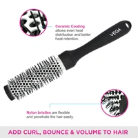 Vega VEGA Hot Curl Brush - Small H2-PRS | Compact Curling Brush for Precise Styling | Heat-Friendly Bristles Create Defined Curls, Volume & a Polished Finish